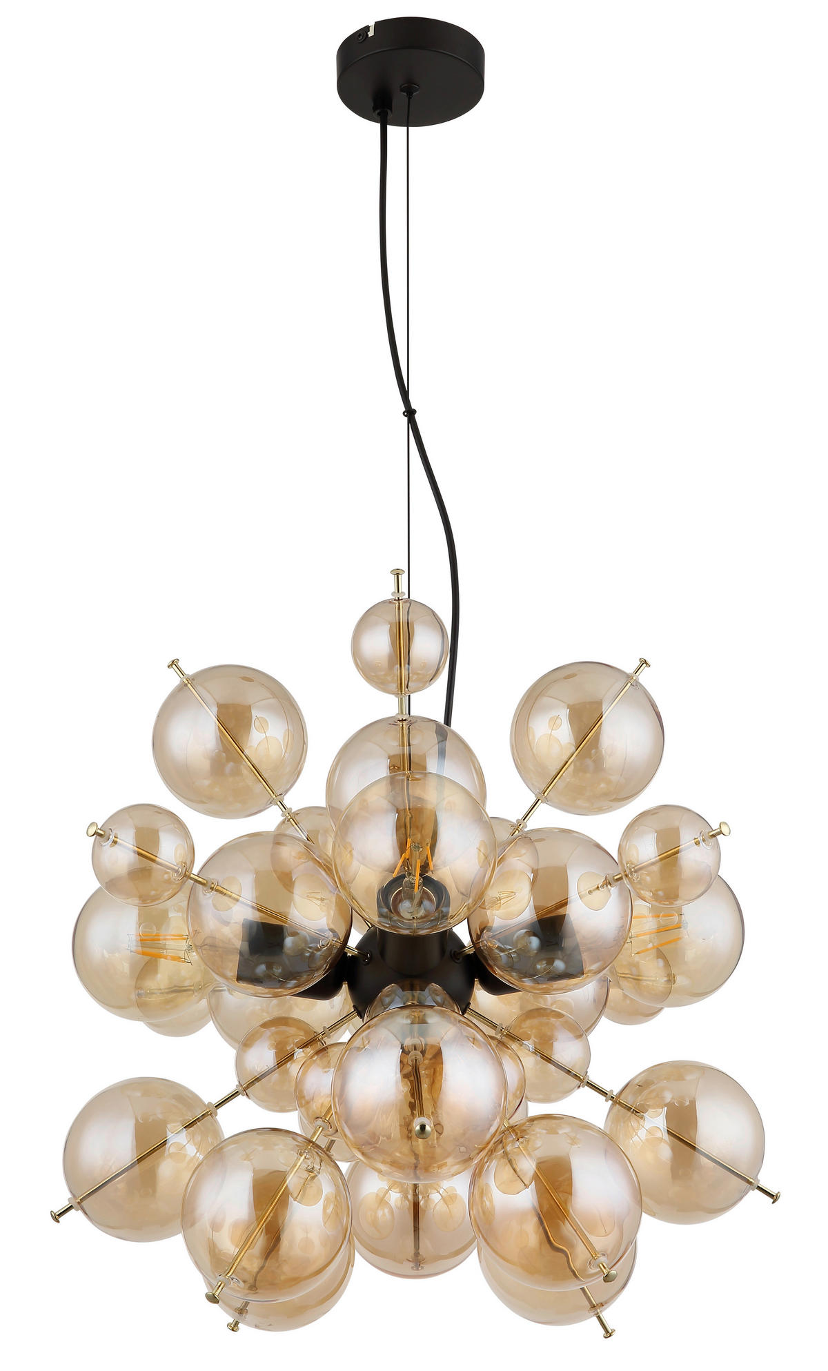 HÄNGLAMPA UDO 51,5/120 cm  - orange/svart, Design, metall/glas (51,5/120cm) - Globo