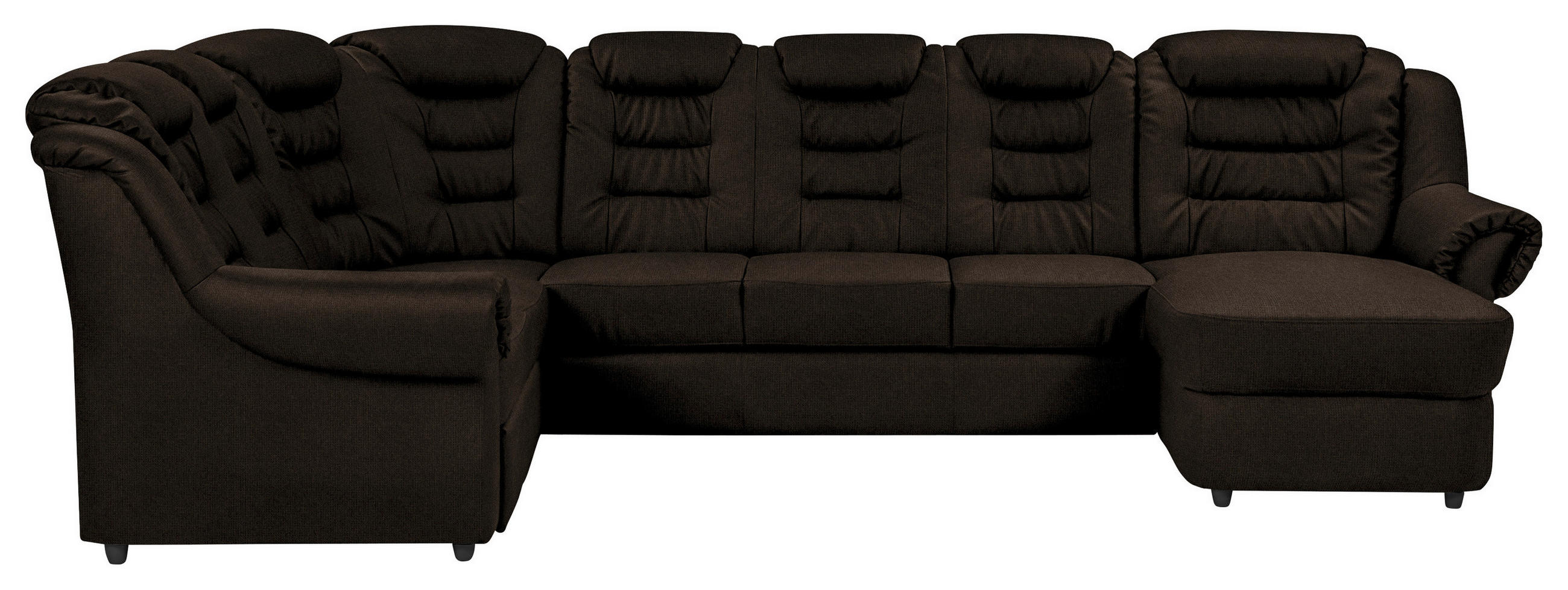 WOHNLANDSCHAFT in Chenille Braun  - Schwarz/Braun, Konventionell, Kunststoff/Textil (216/333/165cm) - Livetastic