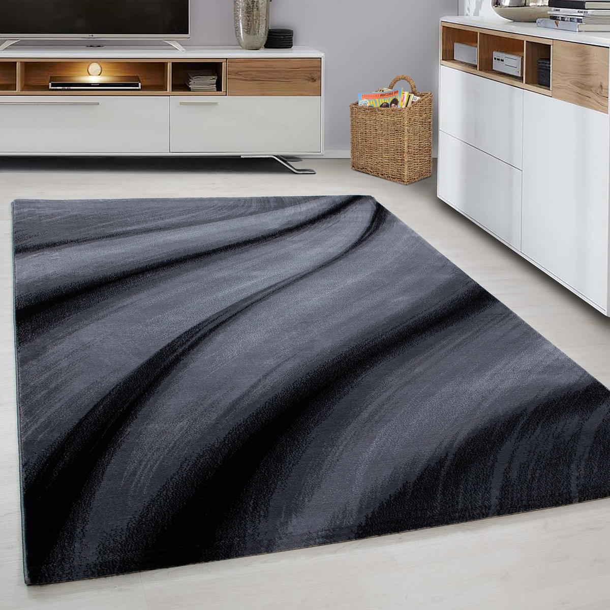 WEBTEPPICH 80/150 cm Miami Schwarz  - Schwarz, Trend, Textil (80/150cm) - Novel