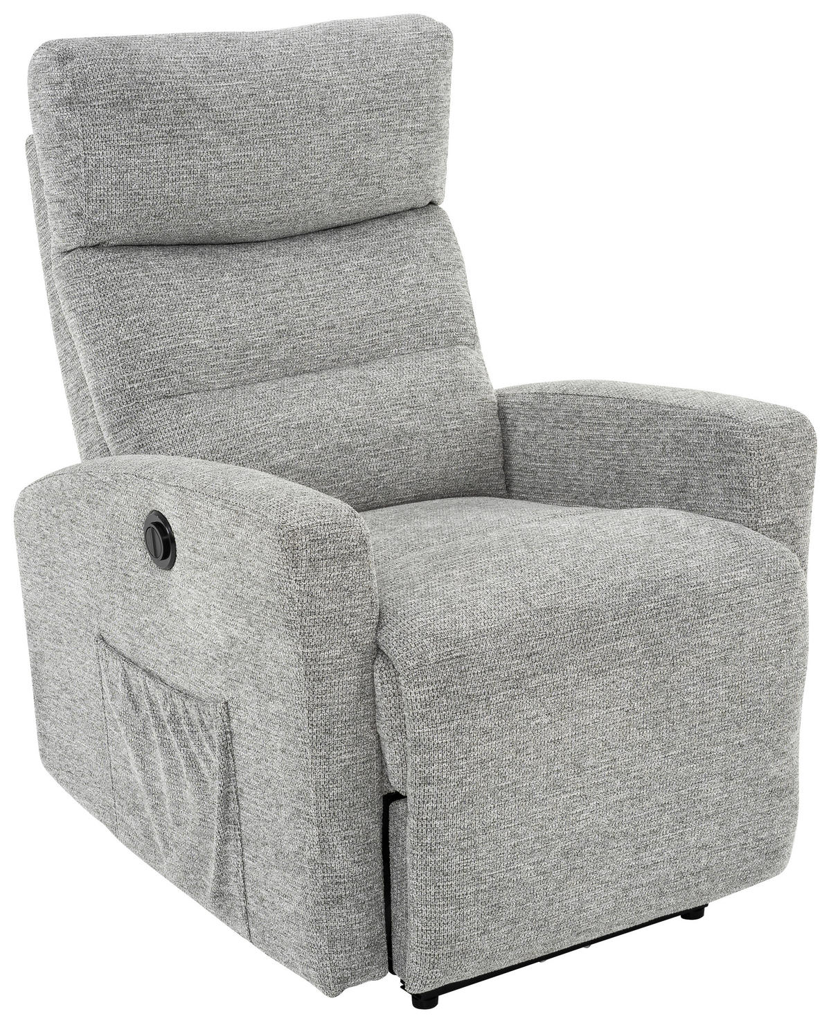 FERNSEHSESSEL  mit Webstoff Grau, Schwarz  - Schwarz/Grau, Design, Kunststoff/Textil (76/102/93cm) - Carryhome