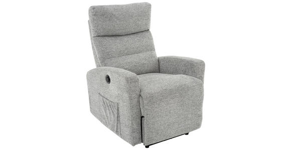 FERNSEHSESSEL  mit Webstoff Grau, Schwarz  - Schwarz/Grau, Design, Kunststoff/Textil (76/102/93cm) - Carryhome