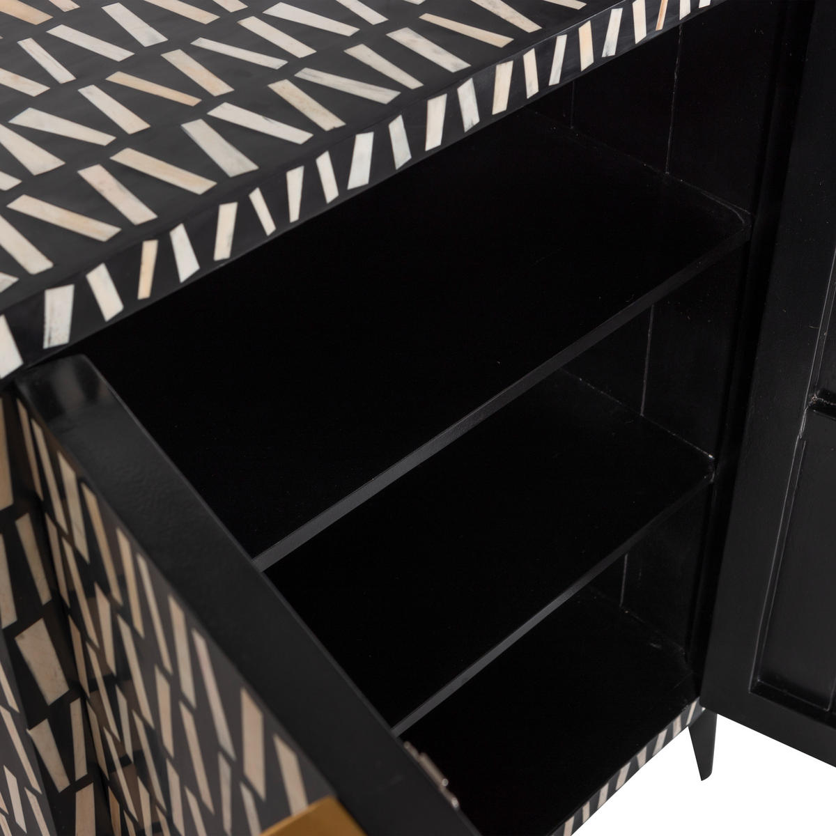 KOMMODE Menne  in 81/108/43 cm  - Goldfarben/Schwarz, Design, Holz/Metall (81/108/43cm) - Livetastic