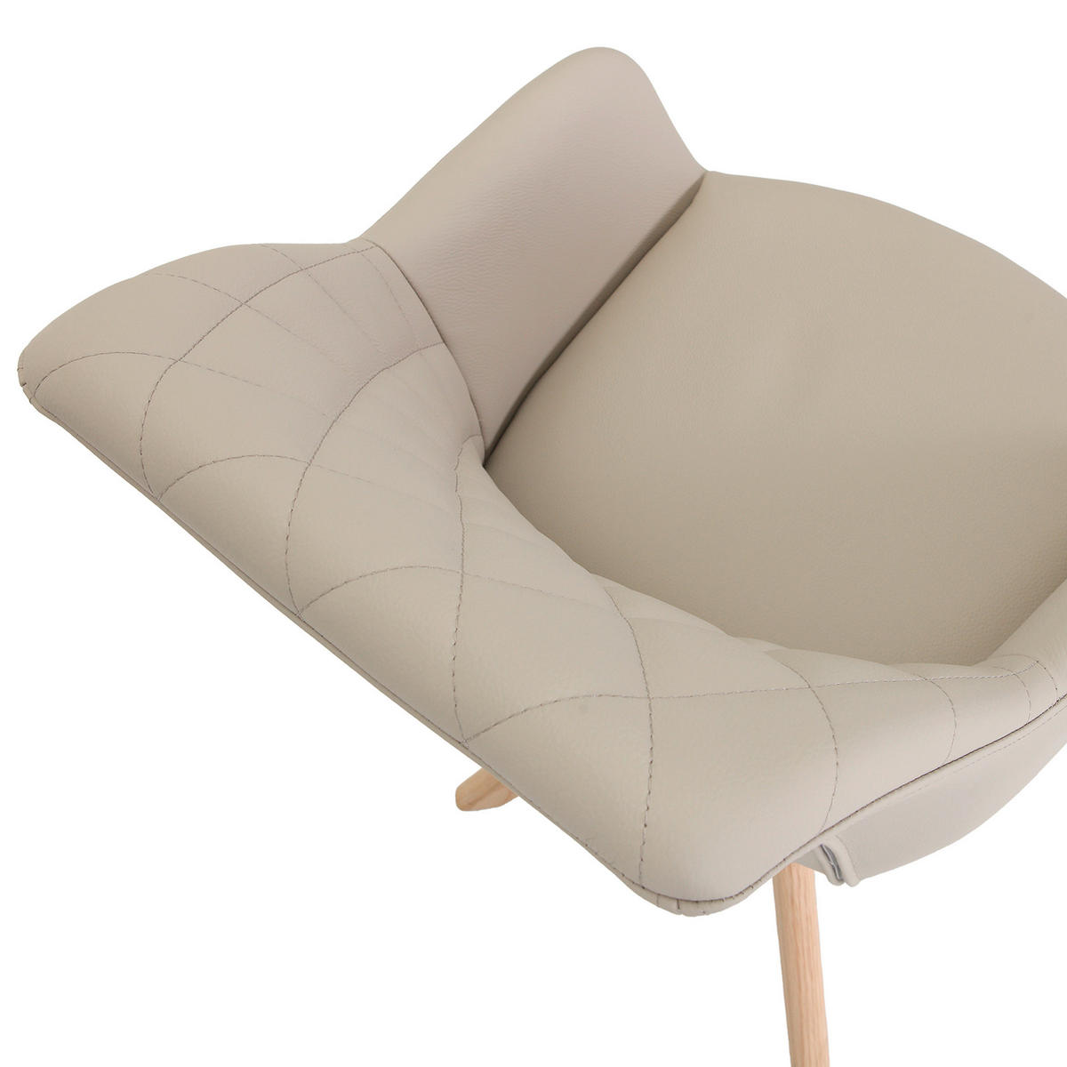 ARMLEHNSTUHL  in Echtleder pigmentiert  - Beige/Naturfarben, Design, Leder/Holz (60/83/65cm) - Landscape