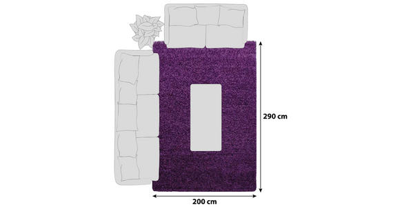 HOCHFLORTEPPICH 200/290 cm Dream 4000  - Lila, KONVENTIONELL, Textil (200/290cm) - Novel