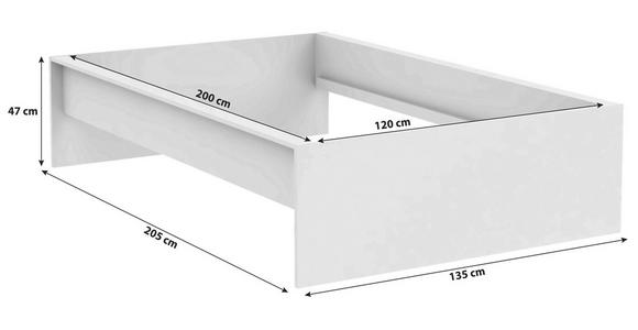 BETTRAHMEN 120/200 cm in Eichefarben - Eichefarben, KONVENTIONELL, Holzwerkstoff (120/200cm) - Hom`in