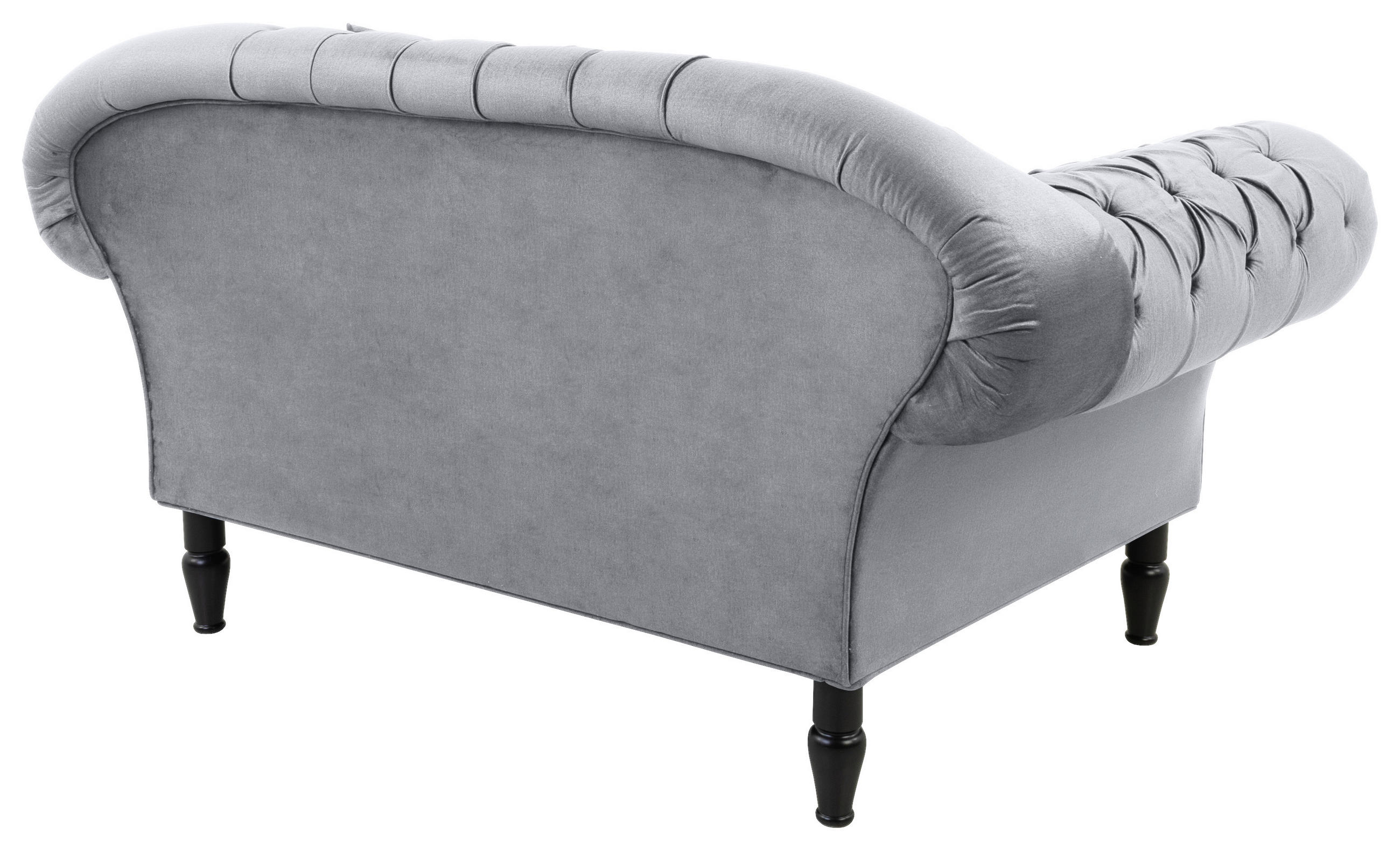 XXL-SESSEL Velours Grau    - Schwarz/Grau, Design, Holz/Textil (180/94/103cm) - MID.YOU