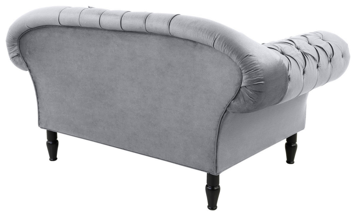 XXL-SESSEL in Velours Grau  - Schwarz/Grau, Design, Holz/Textil (180/94/103cm) - MID.YOU