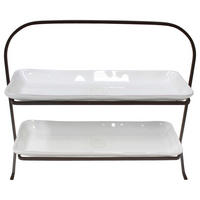 ETAGERE 2-stöckig - Weiß, Basics, Keramik/Metall (40/15,5/0cm) - Costa Nova