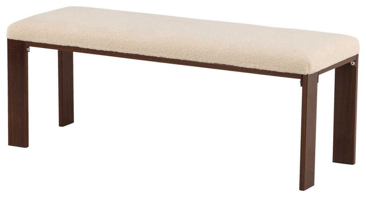 SITZBANK  in 120/50/40 cm  - Walnussfarben/Weiß, Design, Textil/Metall (120/50/40cm) - Livetastic