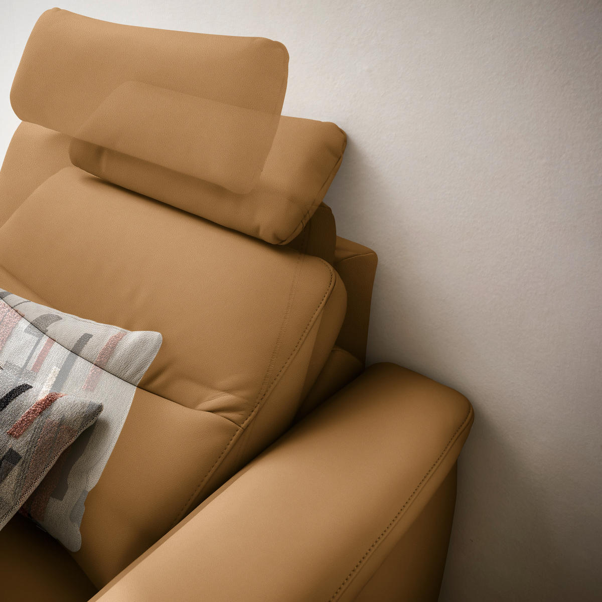 ECKSOFA in Echtleder Karamell  249/280 cm  - Anthrazit/Karamell, Design, Leder/Metall (249/280cm) - Himolla Komfortklass