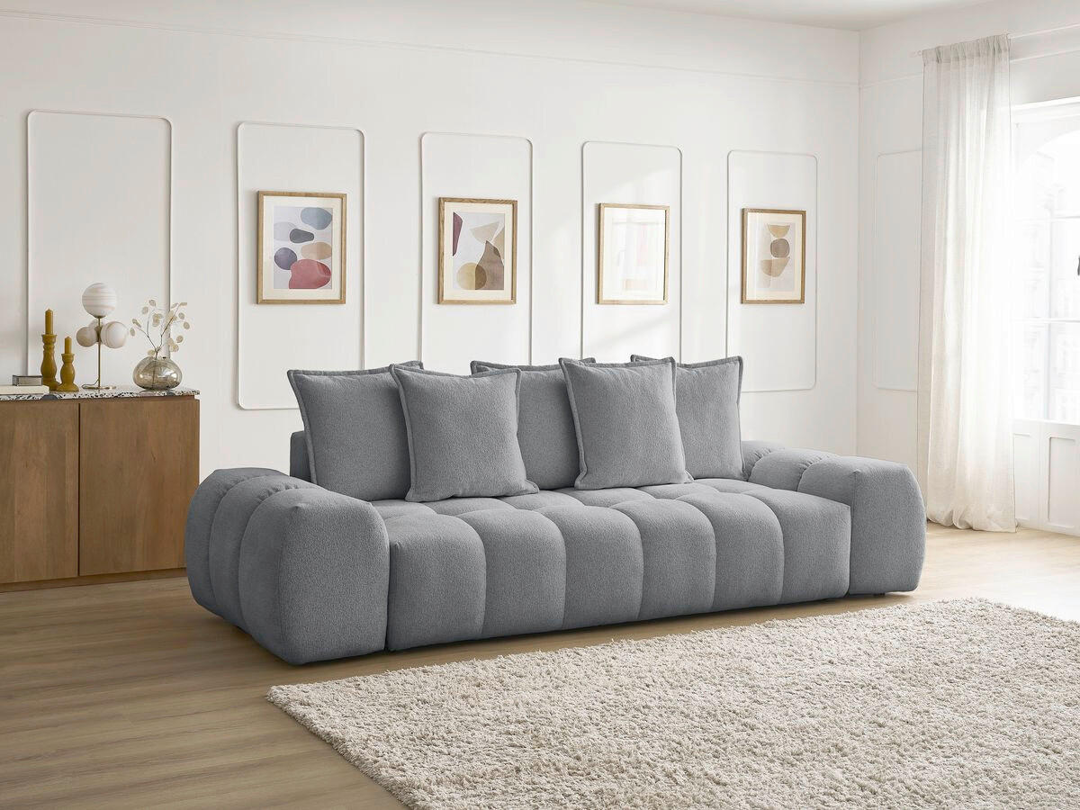 SCHLAFSOFA EVEREST  mit Armteil links, Armteil rechts Flachgewebe Dunkelgrau  - Dunkelgrau/Schwarz, MODERN, Kunststoff/Textil (278/115/90cm) - Livetastic