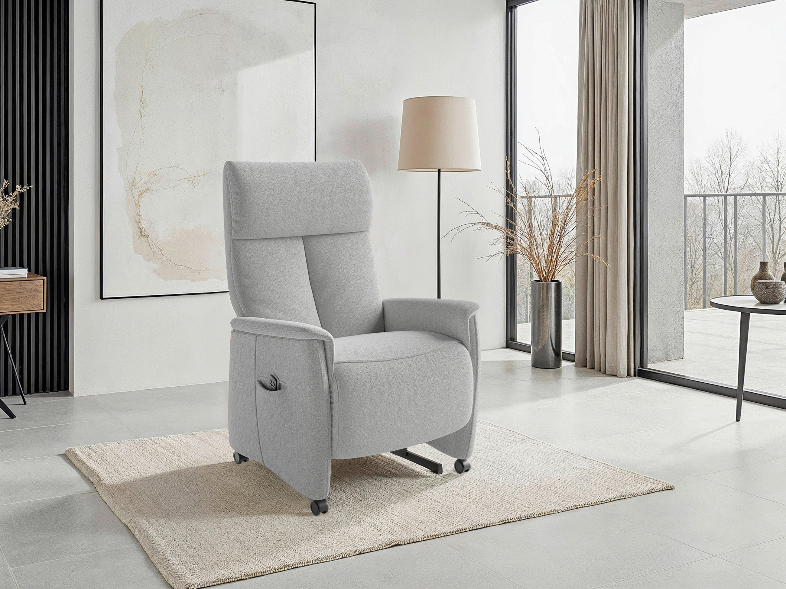 RELAXAČNÍ KŘESLO, textil, barvy stříbra - černá/barvy stříbra, Basics, textil/plast (76/114/84cm) - Sit & More