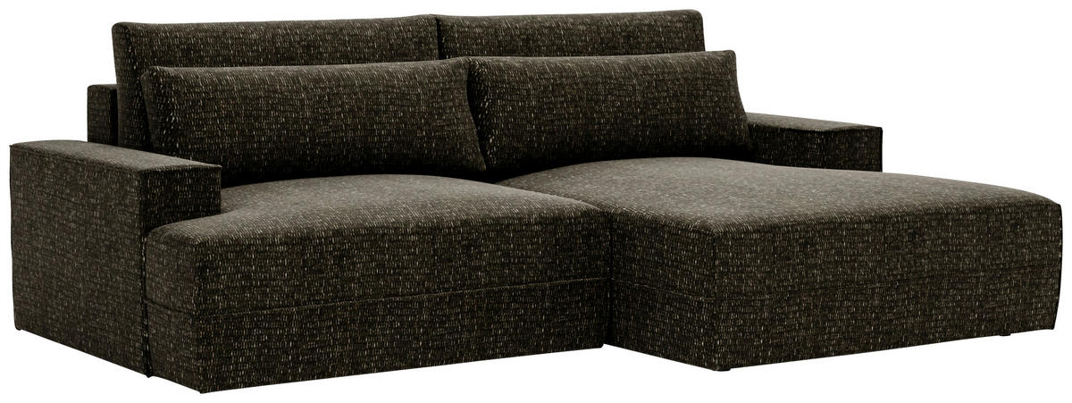 ECKSOFA in Struktur Schwarz  - Schwarz, Design, Kunststoff/Textil (272/156cm) - Livetastic