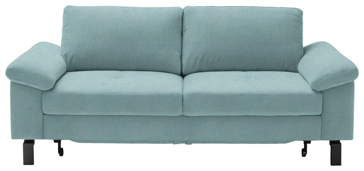 2,5-SITZER in Velours Türkis  - Türkis/Schwarz, Design, Textil/Metall (206/86/97cm) - Pure Home Lifestyle