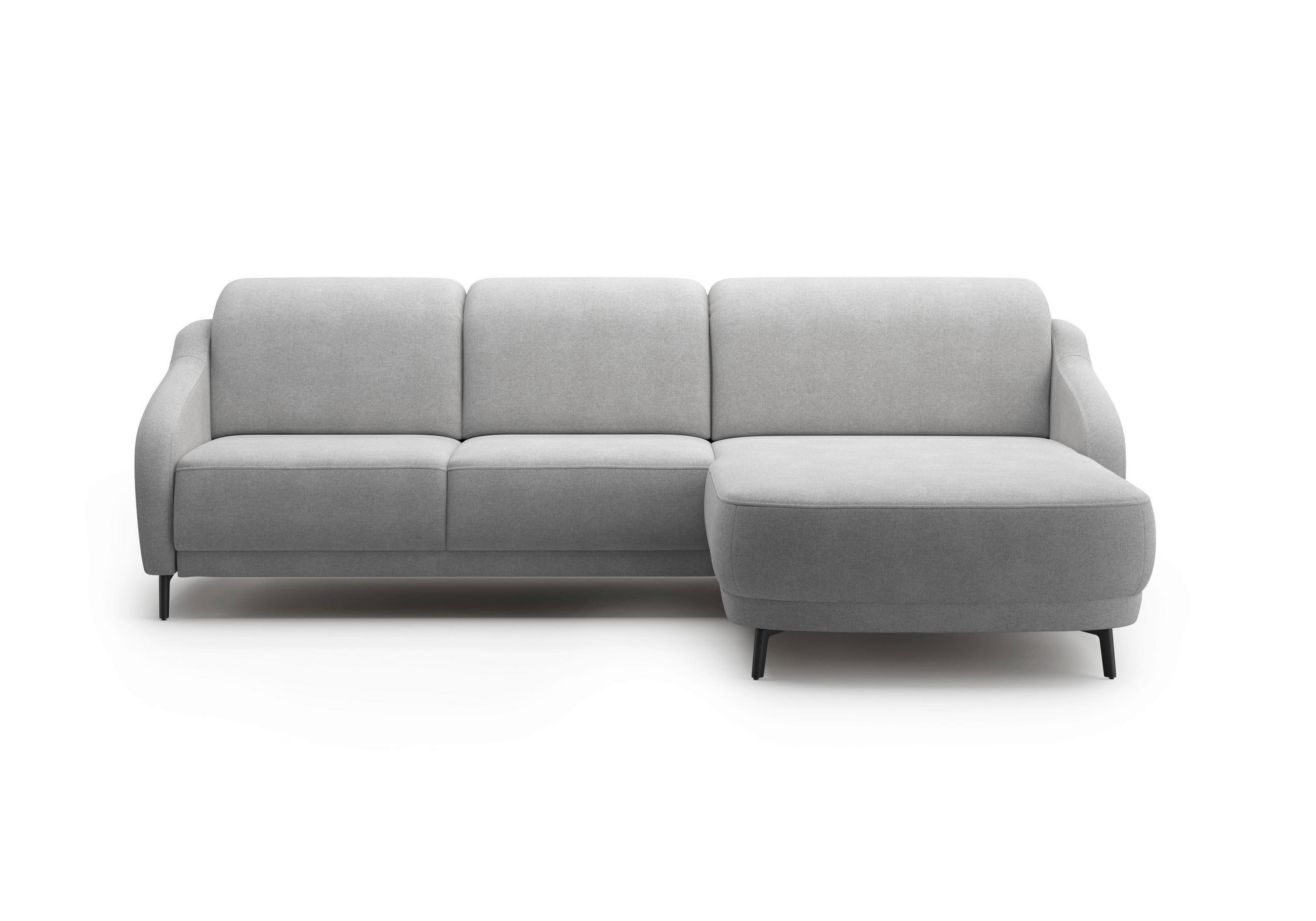 ECKSOFA BLUES V Grau Mikrofaser  - Schwarz/Grau, MODERN, Textil/Metall (271/191cm) - Sit & More