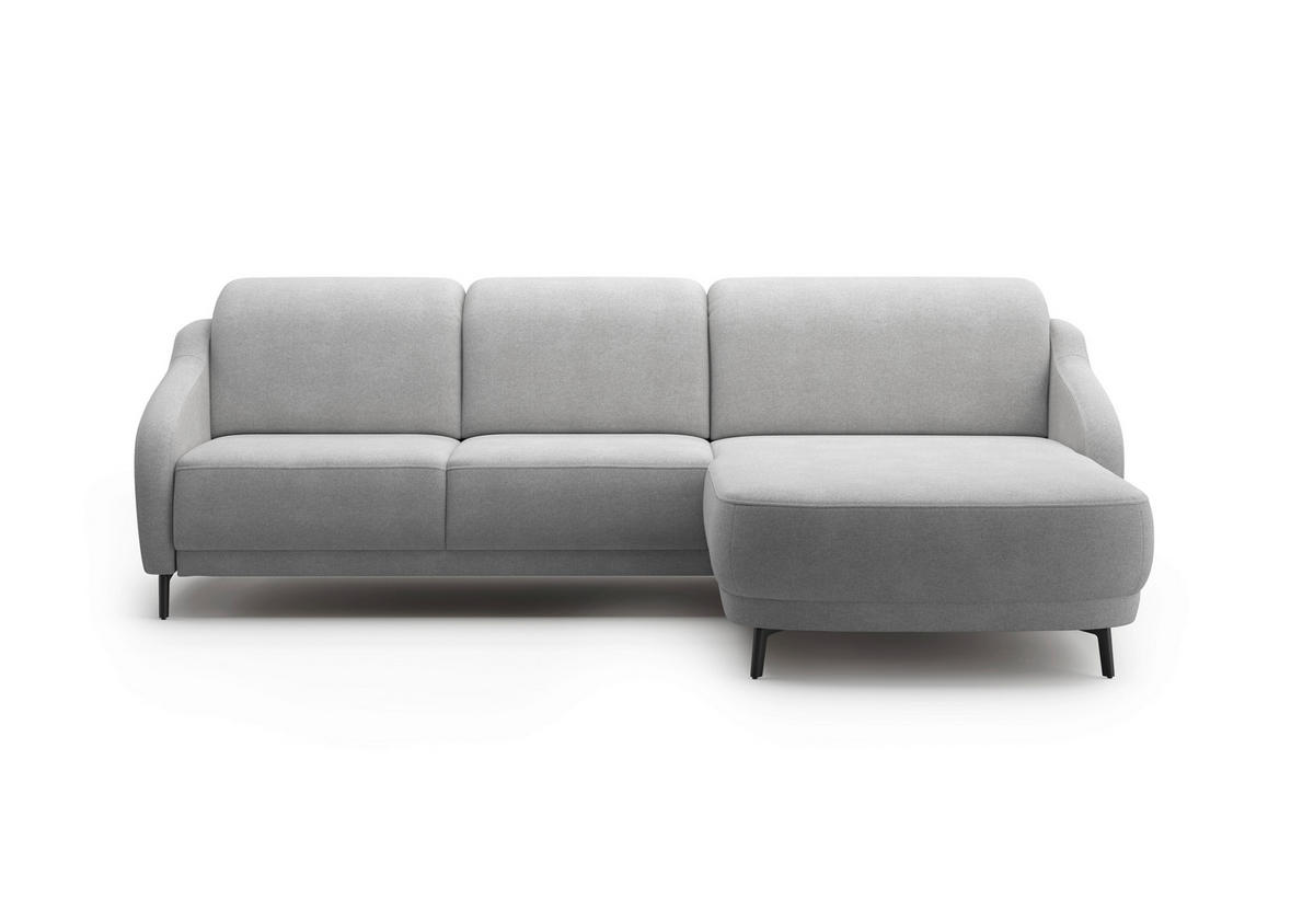 ECKSOFA BLUES V Grau Mikrofaser  - Schwarz/Grau, MODERN, Textil/Metall (271/191cm) - Sit & More