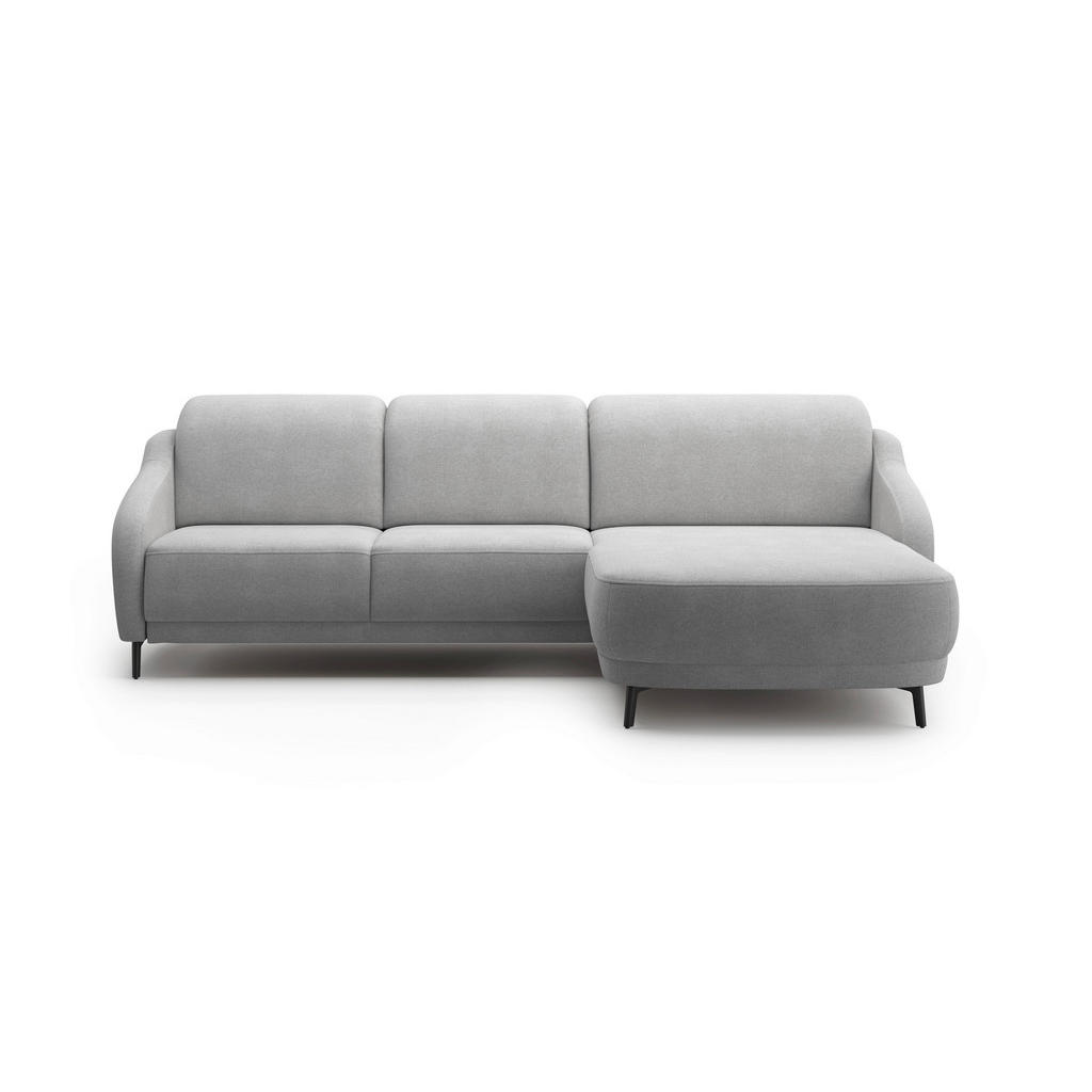 Thumbnail - Sit & More Ecksofa Blues V, Grau, Textil, 4,5-Sitzer, Ottomane rechts, L-Form, 271x191 cm, Goldenes M, Oeko-Tex® Standar...