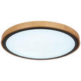 LED-DECKENLEUCHTE - Eiche dunkel/Opal, Design, Holz/Kunststoff (43,7/11cm) - Novel