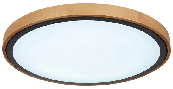 LED-DECKENLEUCHTE - Eiche dunkel/Opal, Design, Holz/Kunststoff (43,7/11cm) - Novel