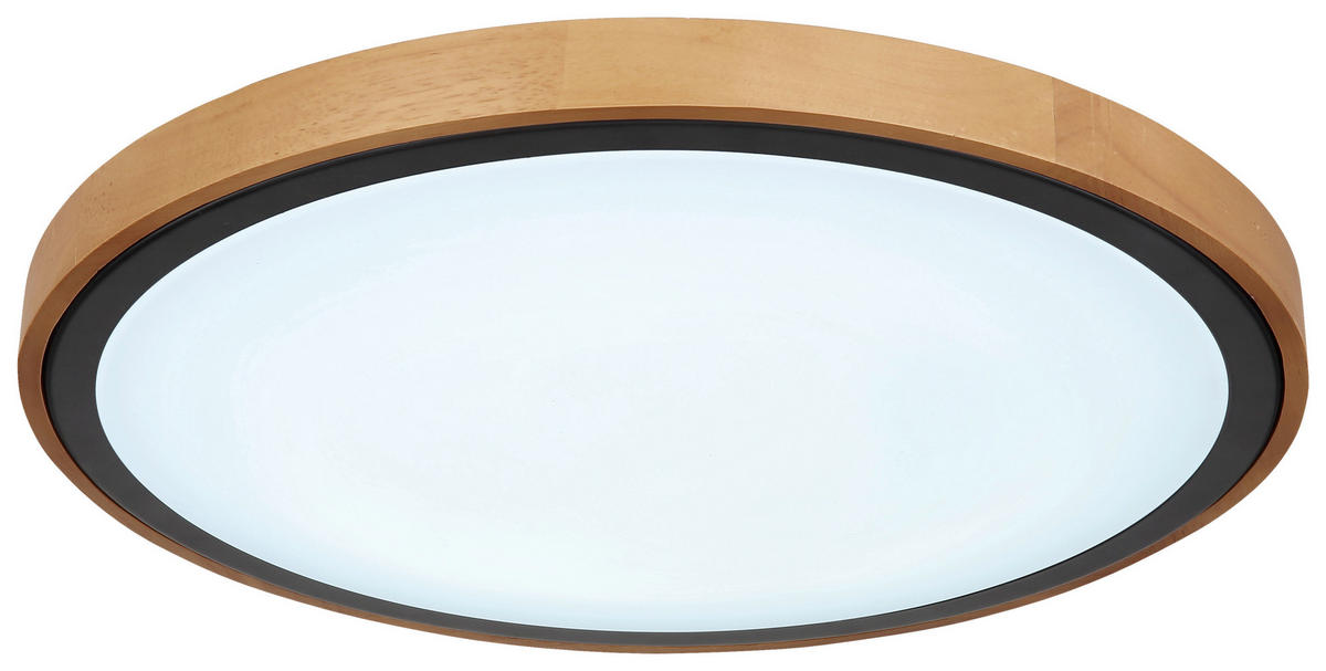 LED-DECKENLEUCHTE 43,7/11 cm   - Eiche dunkel/Opal, Design, Holz/Kunststoff (43,7/11cm) - Novel