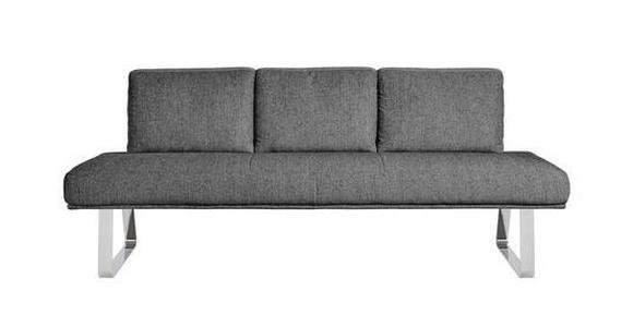 SITZBANK 224/92/78 cm in Grau - Chromfarben/Grau, Design, Textil/Metall (224/92/78cm) - Dieter Knoll