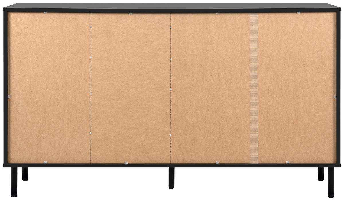 KOMODA, črna, hrast artisan  - črna/hrast artisan, Design, kovina/leseni material (160/90/40cm) - Livetastic