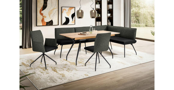 ECKBANK 225/165 cm  in Schwarz  - Schwarz, Design, Textil/Metall (225/165cm) - Moderano