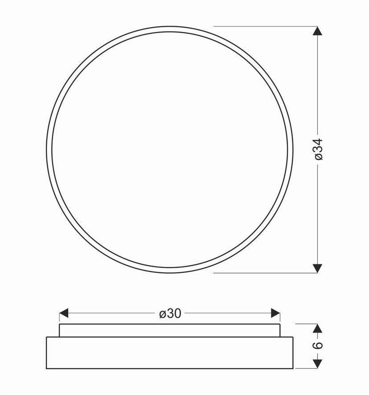 LED-DECKENLEUCHTE 34/34/6 cm   - Weiß, KONVENTIONELL, Kunststoff/Metall (34/34/6cm)