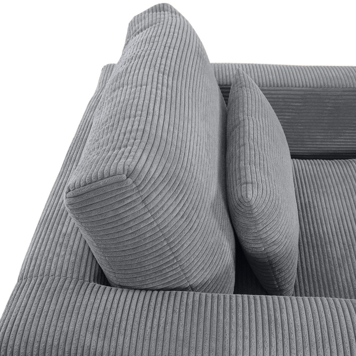XXL-SESSEL in Cord Grau  - Schwarz/Grau, Romantik / Landhaus, Kunststoff/Textil (120/67/140cm) - Landscape