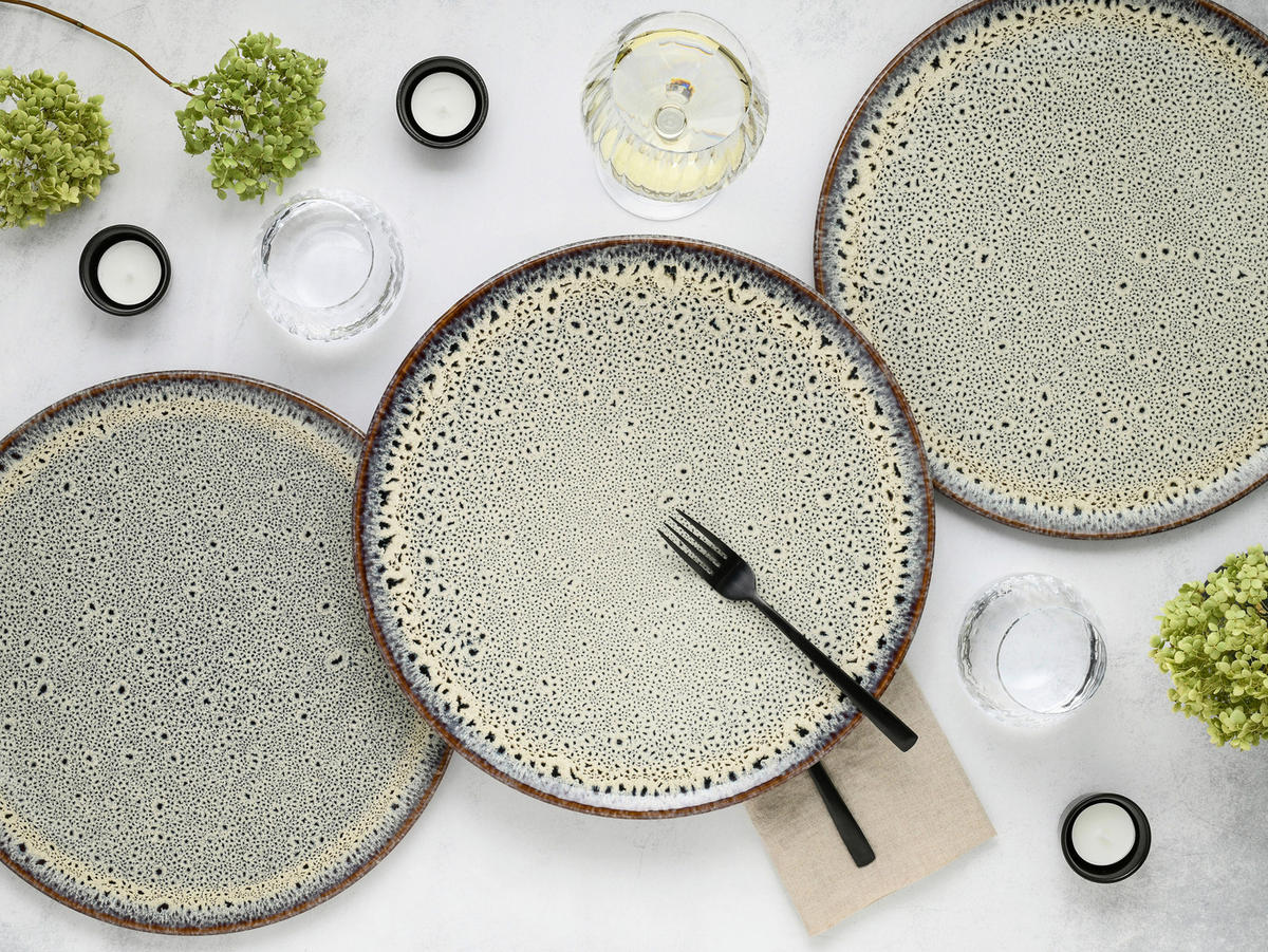 PIZZATELLER Steinzeug 4-teilig  - Creme, Basics, Keramik (33cm) - Creatable