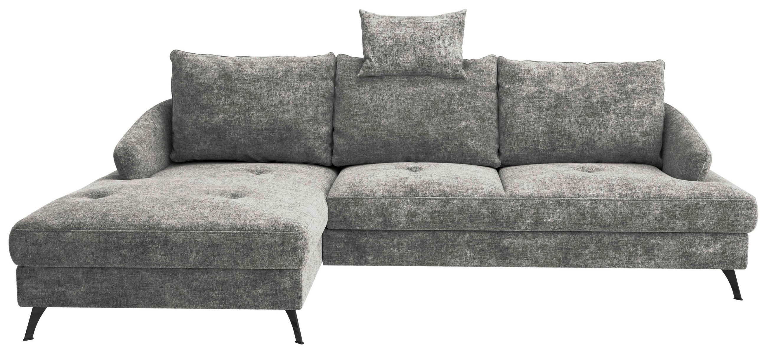 ECKSOFA in Webstoff Dunkelgrau  - Dunkelgrau/Schwarz, KONVENTIONELL, Textil/Metall (183/293cm) - Carryhome