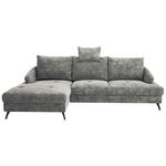 ECKSOFA in Webstoff Dunkelgrau  - Dunkelgrau/Schwarz, KONVENTIONELL, Textil/Metall (183/293cm) - Carryhome