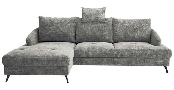 ECKSOFA in Webstoff Dunkelgrau  - Dunkelgrau/Schwarz, KONVENTIONELL, Textil/Metall (183/293cm) - Carryhome