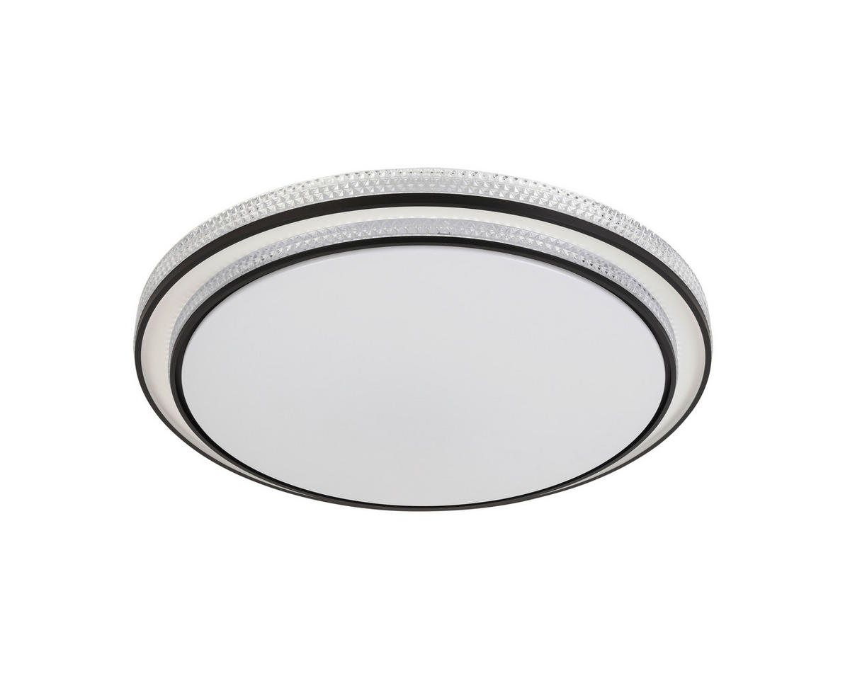 STROPNÉ LED SVIETIDLO, 51,5/9,5 cm  - čierna/biela, Basics, kov/plast (51,5/9,5cm) - Novel