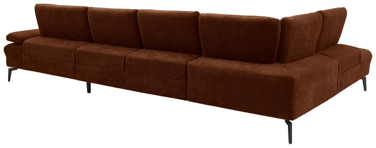 WOHNLANDSCHAFT in Webstoff Rostfarben  - Rostfarben/Schwarz, Design, Textil/Metall (208/354/157cm) - Dieter Knoll