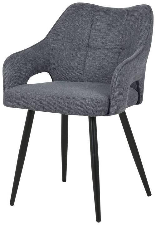 ARMLEHNSTUHL  in Eisen Webstoff  - Schwarz/Grau, MODERN, Holz/Textil (60,5/81,5/55,5cm) - MID.YOU