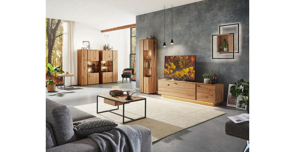 SIDEBOARD 201,9/79,9/41,1 cm - Eichefarben, MODERN, Glas/Holz (201,9/79,9/41,1cm) - Valnatura