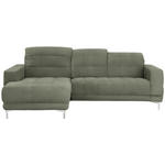 ECKSOFA  in Webstoff Grün  187/260 cm  - Chromfarben/Grün, Design, Textil/Metall (187/260cm) - Xora