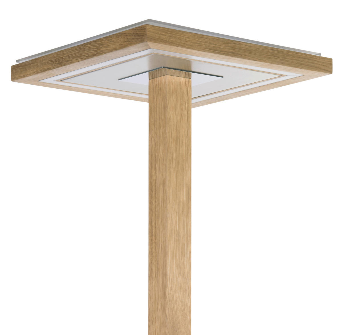 LED-STEHLEUCHTE - Weiss/Silberfarben, Natur, Glas/Holz (25/183/36cm) - Herzblut