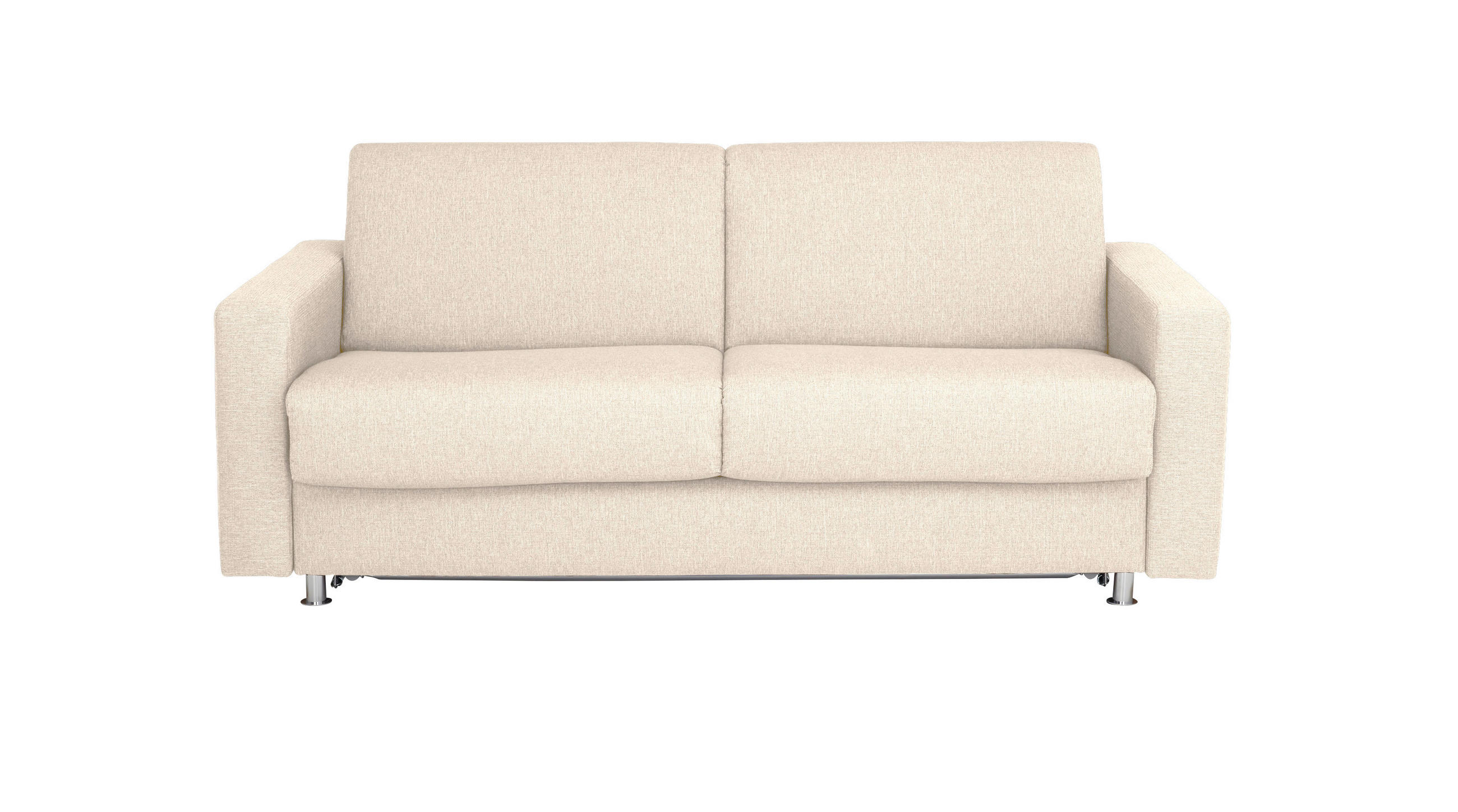 SCHLAFSOFA Flachgewebe Naturfarben  - Chromfarben/Naturfarben, KONVENTIONELL, Textil/Metall (195/84/100cm) - Bali