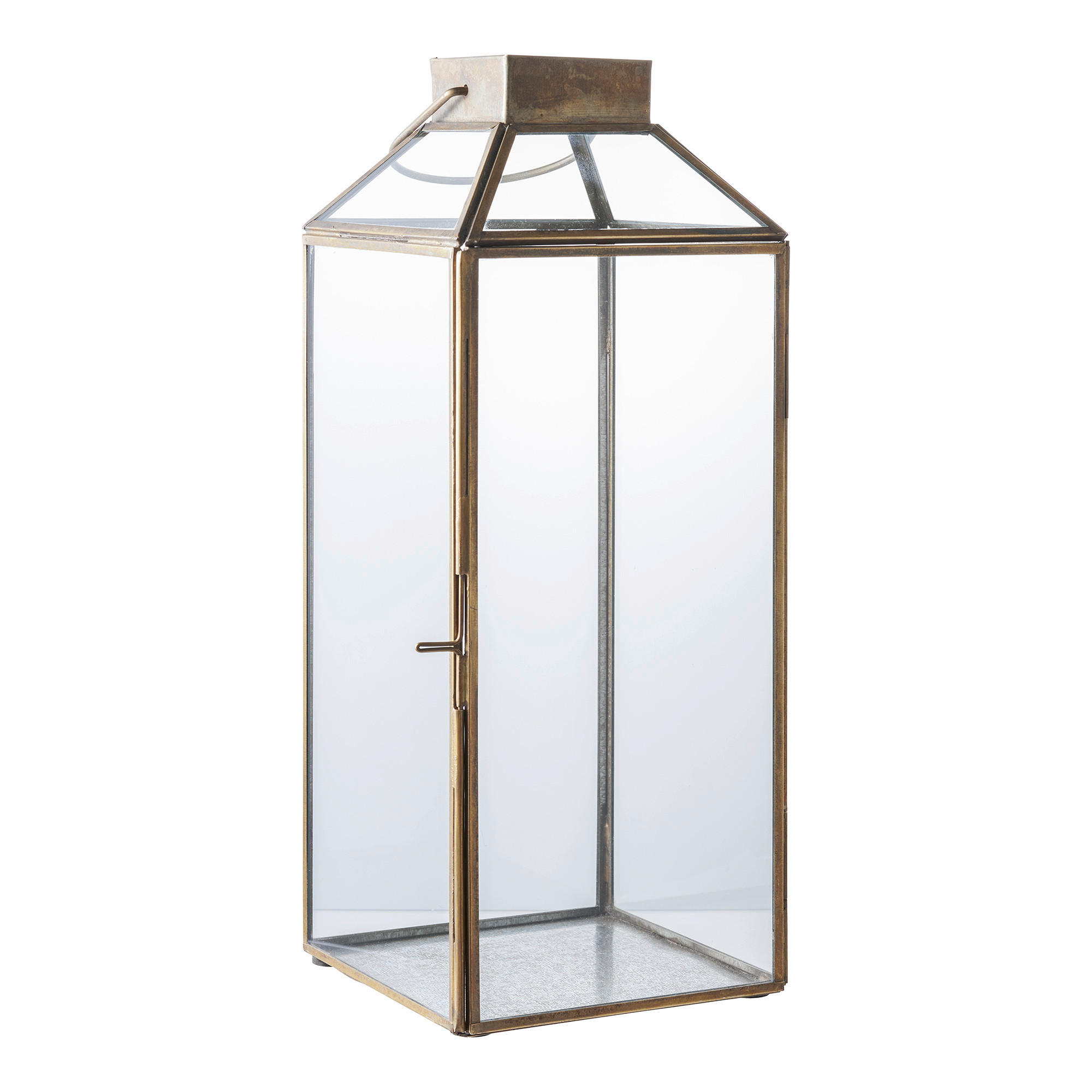 LATERNE  - Orange, Design, Glas/Metall (13.5/35/13.5cm)