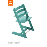 Tripp Trapp Hochstuhl Buche Hartholz, massiv Aqua Blue - Türkis, Basics, Holz (46/79/49cm) - Stokke