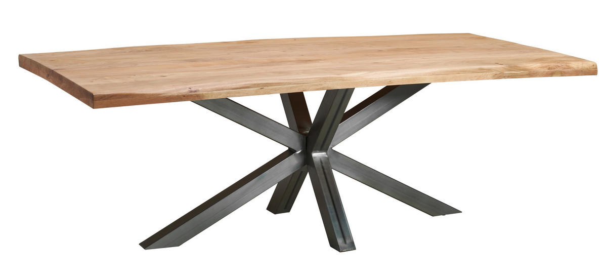 ESSTISCH Holz, Metall 220/100/76 cm   - Naturfarben, Modern, Holz/Metall (220/100/76cm) - MID.YOU