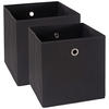 FALTBOX 2er Set - Silberfarben/Schwarz, Design, Karton/Textil (32/32/32cm) - Carryhome