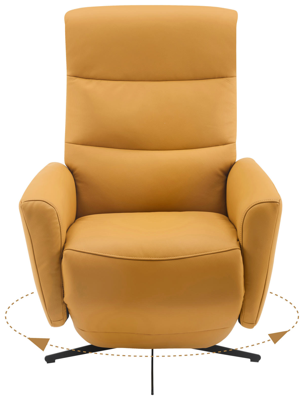 RELAKS FOTELJA tekstil, koža  žuta   - žuta/crna, Design, koža/tekstil (76/112/80cm) - Livetastic
