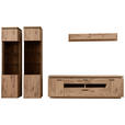 WOHNWAND 4-teilig  in Eichefarben  330/208/50 cm  - Eichefarben/Anthrazit, KONVENTIONELL, Glas/Holzwerkstoff (330/208/50cm) - Cantus