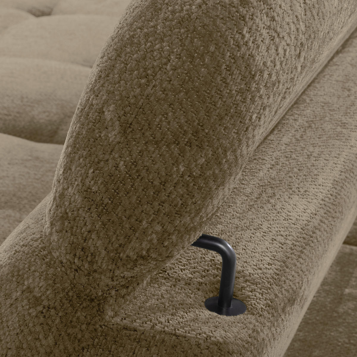 ECKSOFA  Webstoff Taupe  - Taupe/Schwarz, Design, Textil/Metall (195/268cm) - Livetastic