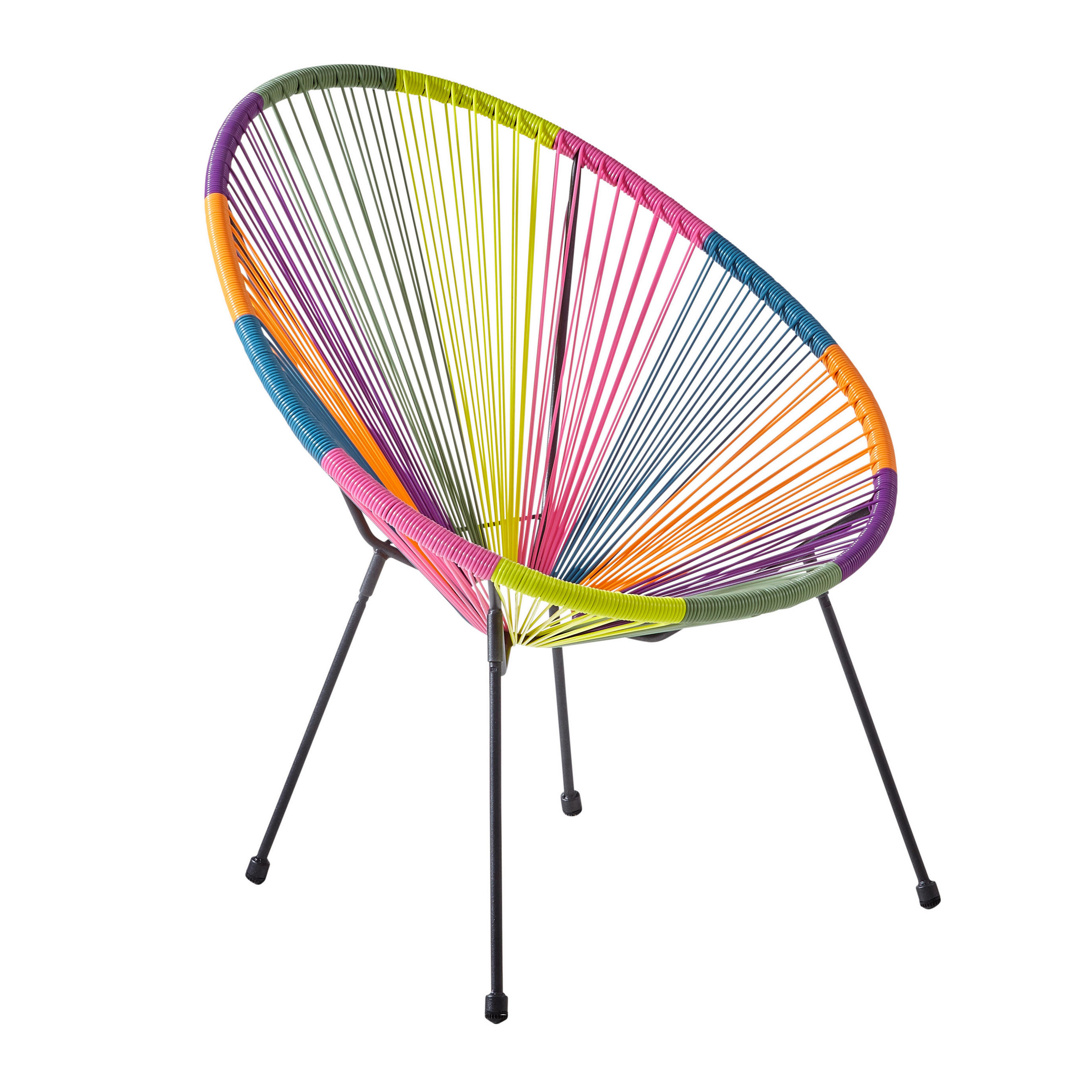 GARTENSESSEL Stahl Multicolor, Schwarz - Multicolor/Schwarz, Design, Kunststoff/Metall (73/88/78cm) - Ambia Garden