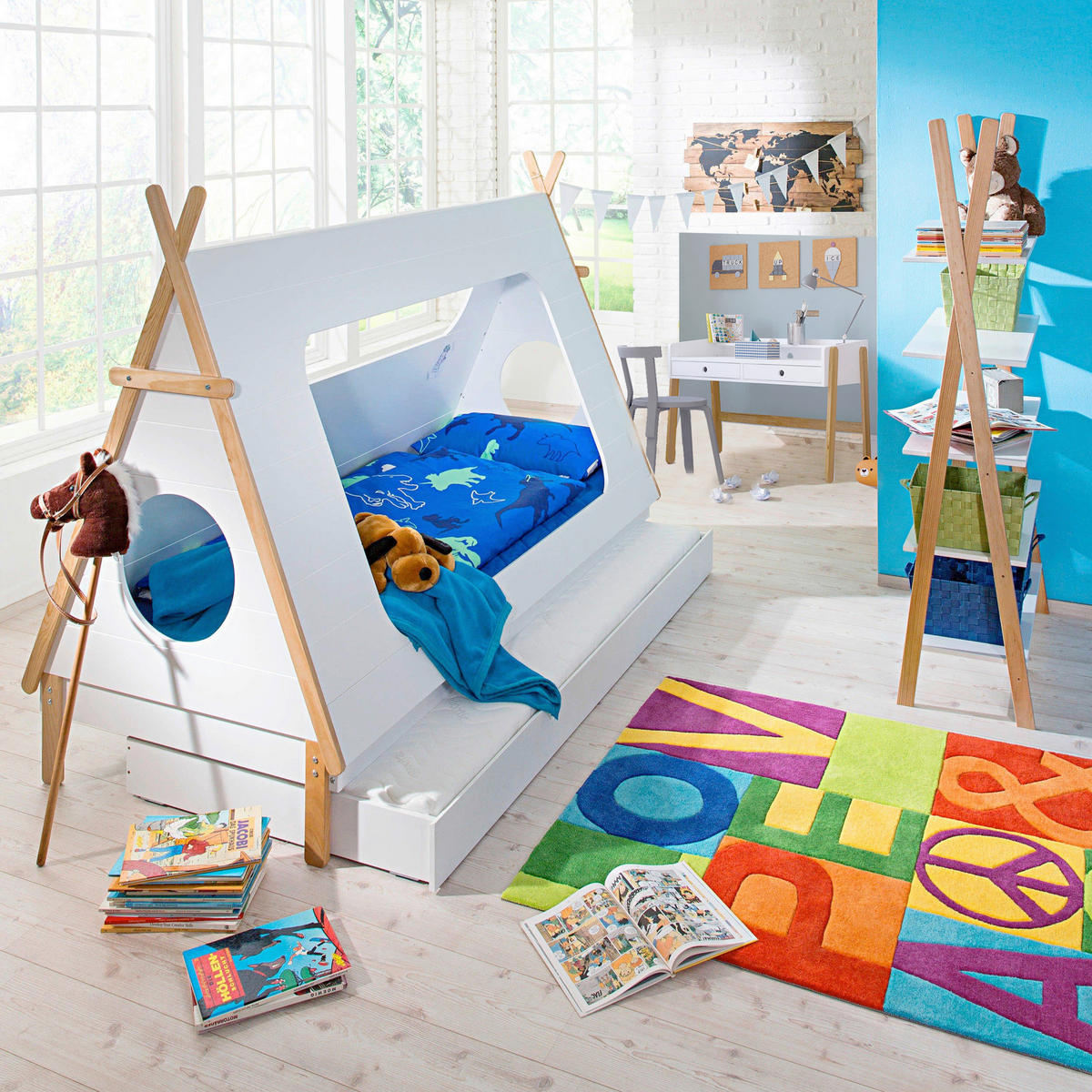 REGAL  90/170/35 cm Naturfarben, Weiß  - Naturfarben/Weiß, Design, Holz/Holzwerkstoff (90/170/35cm) - Livetastic