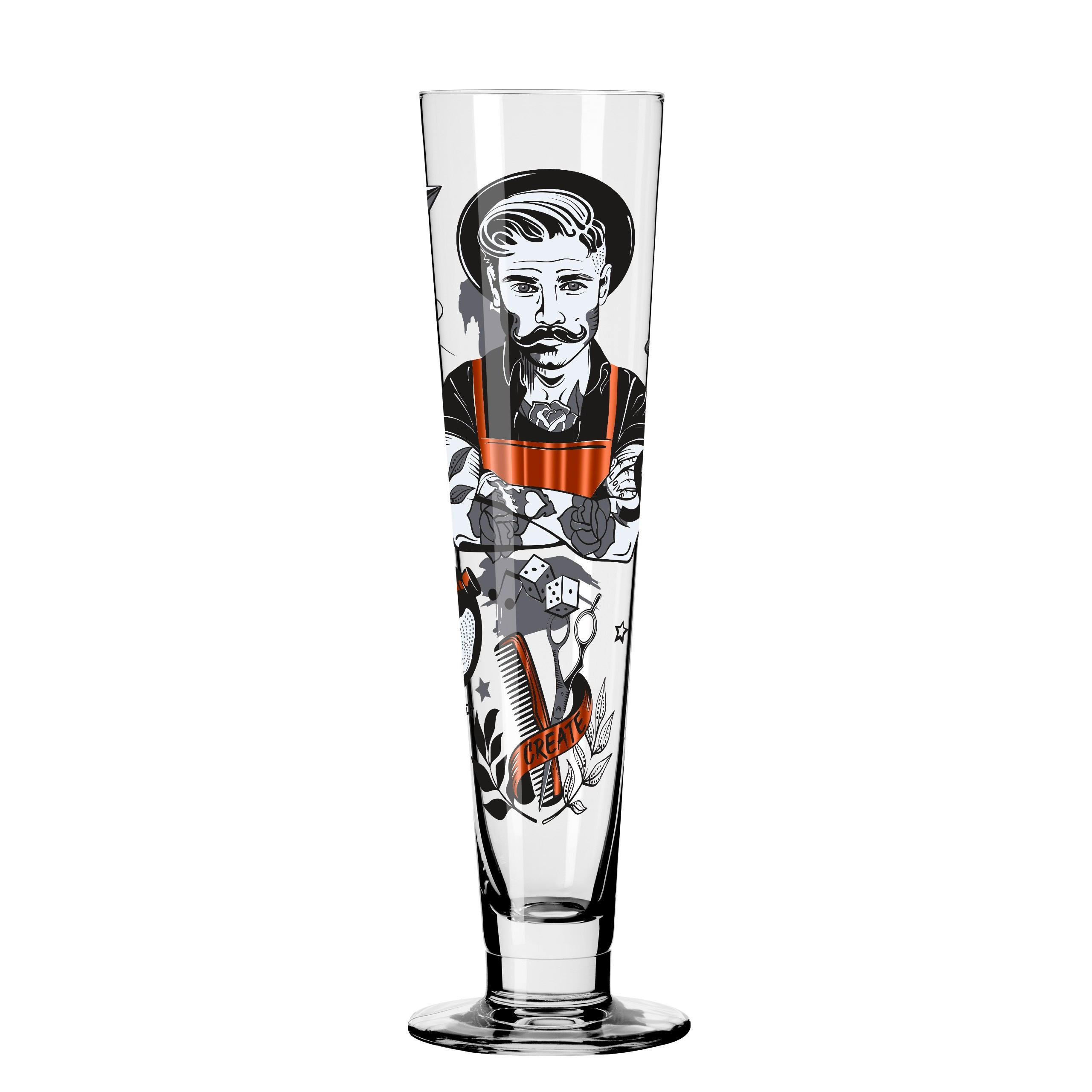 BIERGLAS 385 ml  - Schwarz/Weiß, LIFESTYLE, Glas (7,5/7,5/24,9cm) - Ritzenhoff